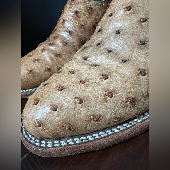 Double H Ostrich Full QuillTeal Cattle Baron Western Cowboy Boots Rodeo Sz 8 Men - Picture 13 of 13